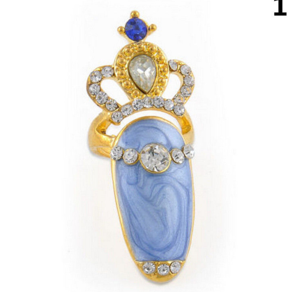 Blue Finger Nail Ring